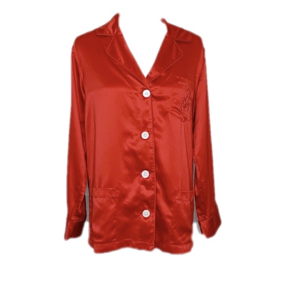 Lauren Ralph Lauren Other - Ralph Lauren Red Satin Pajama Set Size Medium